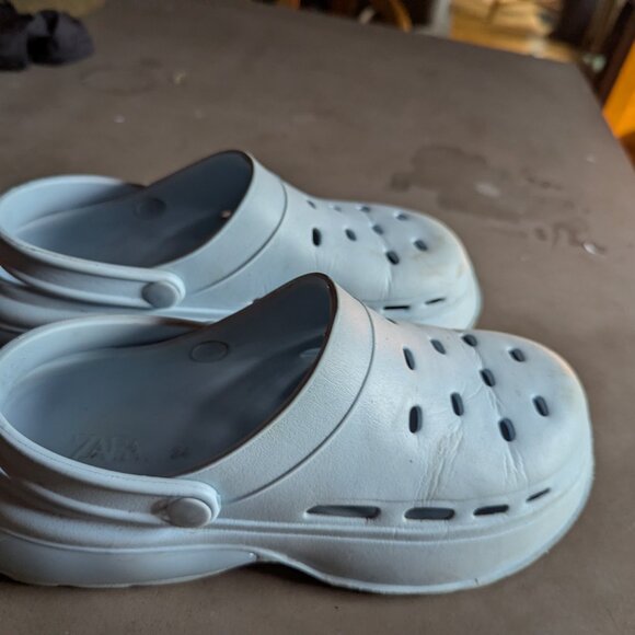 Zara AIR CHAMBER CLOGS Blue | US Size  5½ (9.5 INCHES) - Picture 16 of 16